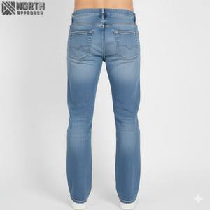 Pantalones vaqueros rectos de corte regular para hombre, Vaqueros informales de algodón de secado rápido, cintura media, ligeros, primavera, verano e invierno, superventas - Product Image 2