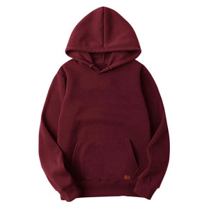Hip Hop Sudadera con capucha Parejas Casual Loose Fit Pullover Con capucha de alta calidad Unisex Algodón Grueso Heavyweight Pullover Maroon Hoodie - Product Image 1