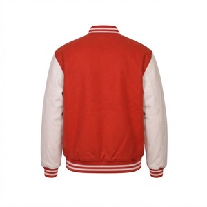 Red White <b>Baseball</b> Bomber <b>Jacket</b> <b>for</b> <b>Men</b> Women Personalized Team Letterman Coat Snap Button College Sportswear Rib Uniform - Product Image 5