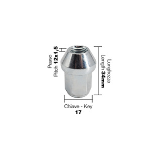 10 tuercas cerradas ch.17 12X1.5 l.34mm - Product Image 3
