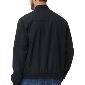 Chaqueta Bomber de Invierno para Hombre, Diseño Vintage, Patrón Sólido, Cálida, Lana/Poliéster, Cierre de Cremallera, Cuello Mao, Diseño Geométrico, Tinte Liso - Product Image 4