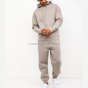 Nuevo Chándal Deportivo de Moda, Color Sólido, Tejido Grueso, Sudadera con Capucha, 100% Algodón, Trajes Deportivos para Hombre - Product Image 1