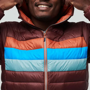 Men's Hooded Color Blocking Puffer Jacket Windproof Casual Winter <b>Coat</b> with Zipper Closure and Polyester Filling - Product Image 6