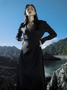 Best-Selling Ladies Dress Turn-Down Collar Caryin Couture Long Dress Eco-Friendly Fabric Womens Clothing Whiteant Manufacturer - Product Image 5