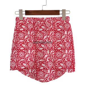 Shorts Cruzados con Estampado de Bloques para Mujer, Ropa de Verano Informal, Shorts Cruzados de Algodón con Estampado de Bloques, Colección Playa, Estilo Baby Doll - Product Image 3