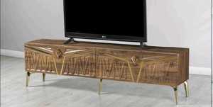 Soporte de TV de madera de lujo con mesa de vidrio para el hogar Oficina Sala de estar Dormitorio o comedor - Product Image 4