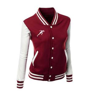 Chaqueta universitaria de estilo callejero para mujer, chaquetas de béisbol de algodón con mangas de cuero y lana transpirables XL bordadas con letras personalizadas - Product Image 2