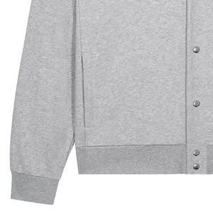 Sudadera con capucha gris con cierre de botón de logotipo personalizado de último diseño para hombre, sudaderas con capucha informales cálidas y relajadas de ajuste cómodo para clima de invierno - Product Image 5