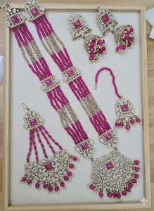 Most Trendy <b>Women</b> <b>Jewellery</b> Wedding Function Zircon Studded Antique Gold Plated Long Ethnic <b>Jewellery</b> <b>Set</b> Earrings Mangtika - Product Image 3