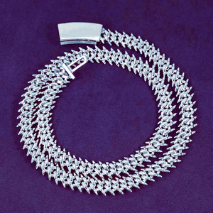 Testeur de diamants GRA Pass Hip Hop VVS D Color Iced Out Chaîne à maillons cubains en moissanite à pointes pour hommes avec argent sterling 925 - Product Image 2