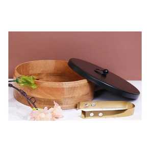 Caja Redonda para Chapati de Madera de Acacia Maciza Hecha a Mano, Calentador de Roti, Cazuela con Tapa, Contenedor para Servir Comida en la Mesa de Comedor, Caja de Almacenamiento de Alimentos, Obra de Arte - Product Image 2