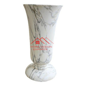 Vase en marbre noir et blanc, design luxueux et attrayant, pour la décoration de table à la maison ou à l'hôtel - Product Image 4