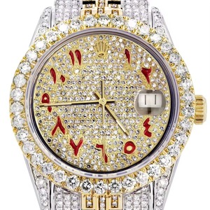Montre Mossinate en or et acier inoxydable avec diamants la plus vendue Montre à quartz de luxe étanche avec double bracelet disponible à la vente - Product Image 1