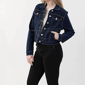 Dernières vestes en jeans fabriquées en usine pour femmes Meilleur prix bas quantité minimale de commande veste en jean pour femmes - Product Image 3