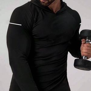 เสื้อฮู้ดกันหนาวสำหรับวิ่งออกกำลังกายแห้งเร็วรัดรูปแห้งเร็วออกแบบโลโก้ได้ตามต้องการ - Product Image 5