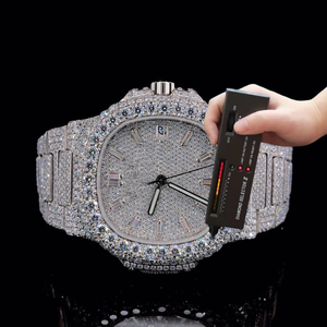 Luxury Custom <b>Black</b> Gemstone Diamond Top Brand Diamond <b>Watch</b> VVS Moissanite Diamond Automatic Mechanical <b>Watch</b> <b>for</b> Men 10kt Gold - Product Image 4