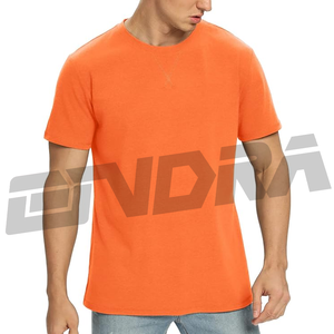T-shirt à col rond en coton orange pour homme tissu doux et respirant coupe décontractée légère parfaite pour un usage quotidien style estival - Product Image 3