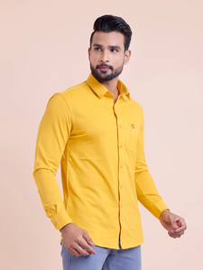 Camisa de punto de manga larga para hombre de algodón 100% moderna, cuello levantado, transpirable y cómoda para ocasiones casuales y formales - Product Image 5