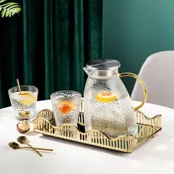 Plateau de service à cadre en laiton de la meilleure qualité avec base en verre design fantaisie pour la maison hôtels et restaurants côté or pour tapis et coussinets - Product Image 5