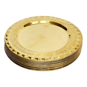 Plaque de chargeur design ronde de forme personnalisée Plaque de chargeur métal cuivre Plaque de chargeur ronde martelée en métal - Product Image 4