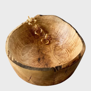 Creative Home Decorative Wooden <b>Bowl</b> Floral Accent Restaurant Decor Tabletop <b>Bowl</b> <b>Snacks</b> Serving <b>Bowl</b> For Kitchen Accessories - Product Image 5