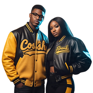 Veste bomber universitaire en cuir véritable pour homme/femme, avec logo brodé en chenille personnalisé, chauffée pour l'hiver, style streetwear - Product Image 1