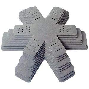 Protections pour casseroles et poêles, lot de 9 pièces (12" 16"), gris, feutre premium, isolation moderne en forme d'étoile, 2 mm d'épaisseur, séparateurs empilables - Product Image 1