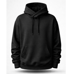 Sweat à capuche unisexe d'hiver à col croisé 100 % coton, coupe oversize, molleton doux, manches longues, style hip-hop streetwear, pour le quotidien et la gym - Product Image 1