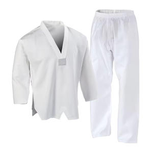 Combinaisons de karaté en coton unisexe de bonne qualité, logo personnalisé, vente en gros, vêtements d'arts martiaux, uniforme de taekwondo pour hommes et femmes, uniforme de combat - Product Image 5