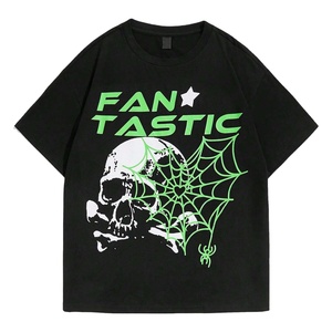 Camiseta informal de verano para hombre, 100% de algodón, alta calidad, 220 gramos de peso, diseño sólido, tela de punto, impresión Digital, letras - Product Image 1