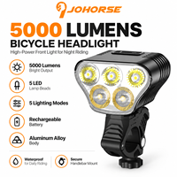 Phare de vélo 5000LM, 5 LED, batterie externe 20000mAh, 5 modes, étanche, en alliage d'aluminium, pour VTT, conduite de nuit