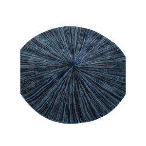 Alfombra Rectangular Clásica de Lana y Viscosa con Rayas Azules, Diseño de Diamantes, Hecha a Mano, para Sala de Estar, Pasillo, para Adolescentes - TNQ-1384 - Product Image 2