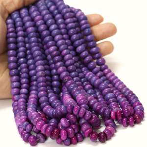Hermosas cuentas de ópalo púrpura Sangaria, forma redonda lisa, 15 pulgadas, 7-9 mm, cuentas de ópalo púrpura liso, cuentas de ópalo de calidad AAA - Product Image 3