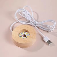 Lampu Malam Grosir 3D Ornamen Kristal Interior Bola Kristal Kecil Lampu Malam Bercahaya Dengan USB
