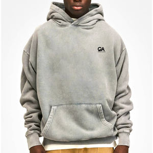 Sudaderas con capucha lavadas con ácido para hombre de calidad superior Estilo callejero personalizado de gran tamaño y lavadas con ácido a la moda para el invierno - Product Image 2