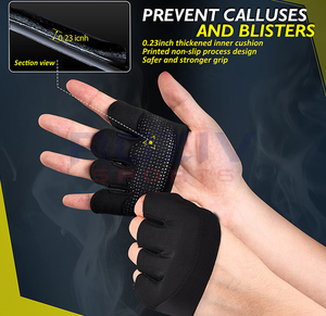 Guantes de Levantamiento de Pesas Unisex de Neopreno de Alta Calidad, Transpirables, con Agarre Extra, Ligeros, Cierre de Tirón, Personalizables para Gimnasio - Product Image 4