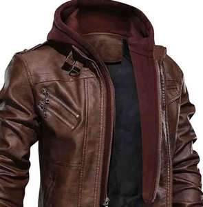 Chaqueta Bomber de Cuero para Hombre, Estilo Nuevo, Formal, Primavera, Alta Calidad, Impermeable, con Logotipo Frontal - Product Image 3