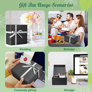 Fermeture cadeau magnétique noire avec couvercles pour tasses boîte en papier cadres photo souvenirs fournitures de bureau stockage de bijoux - Product Image 3