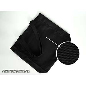 Wholesale Custom Black <b>Canvas</b> Tote <b>Bag</b> <b>Large</b> Capacity Solid Color Fashion Tote with Tassel Decoration Open Closure Type - Product Image 6