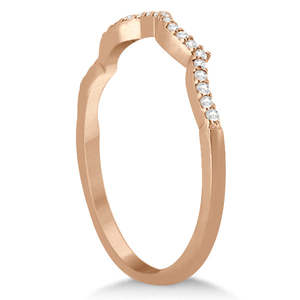 <b>Infinity</b> Twisted Diamond Matching Bridal Set in 18K <b>Rose</b> Gold 0.34ct Zircon Pearl Platinum Trendy Style for Wedding Party Gift - Product Image 5