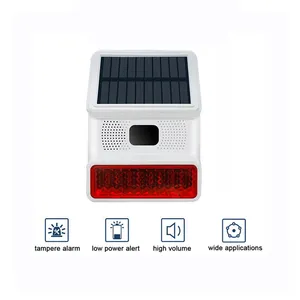 2024 New Daytech Customized Sound Solar Power Intruder Alarm Light Waterproof Motion Sensor Pillar Light Outdoor