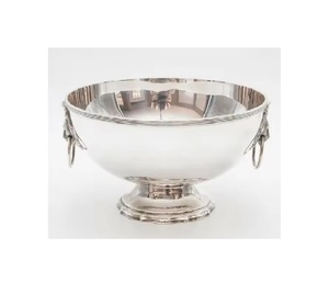 Bol de service en aluminium poli écologique de forme argentée avec motif floral antique pour mariage, fruits secs, salade, dattes - Product Image 1