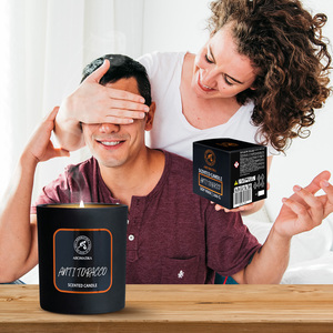AROMATIKA Vela Aromática Anti-Tabaco con Aroma a Soya, en Frasco Negro Mate, Serie para Hombre, Vela de Aromaterapia Vegana, Ecológica y Moderna de Primera Calidad - Product Image 5