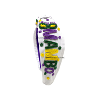 Bandeau en strass en forme de feuille nouée à la main, personnalisable, pour le Mardi Gras, multicolores, accessoires pour cheveux pour femmes, carnaval, fête