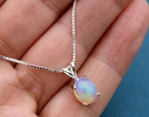 Sterling Silver Vintage Pendant Necklace Handmade 8X10MM Ethiopian <b>Opal</b> Bezel Set Star Shape Wedding Chains Jewelry <b>Gift</b> - Product Image 4