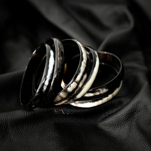 Bohemia Design Polished Flat Natural Buffalo Horn Black <b>Bracelets</b> Vietnam Luxury Handicraft <b>Bangles</b> Custom Wholesale <b>Fashion</b> - Product Image 5