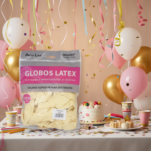 Ballons en latex Party Love 30cm Beige 50 pièces Sac de décoration - Product Image 3