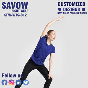 Camisetas Vintage de algodón para mujer, venta al por mayor, camisetas informales holgadas de manga corta con cuello en V, camisetas ecológicas para el verano - Product Image 4