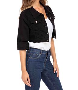 Vêtements d'extérieur d'été pour femmes Vestes en denim courtes en coton Vestes en denim courtes à la mode - Product Image 4