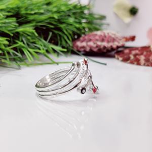 Anillo de plata Mutli Stone Designer anillo de plata ligero de piedra facetada - Product Image 4